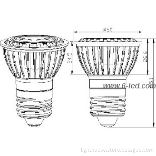 E27 COB Spot light No Radiation 3W